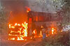 Tourist bus en route to Kerala catches fire on road in Kodagu